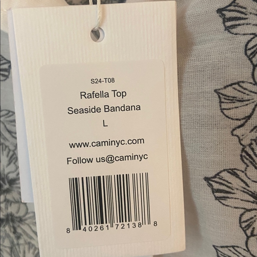 NWT Cami NYC Rafella Top Seaside Bandana Print Sheer Button Down Shirt Size L - Picture 4 of 6